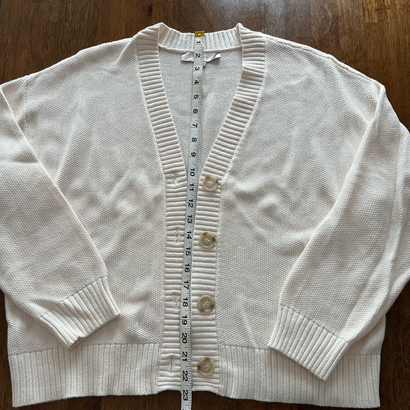 NWOT Ann Taylor LOFT cropped cardigan waffle sweater - Picture 4 of 5